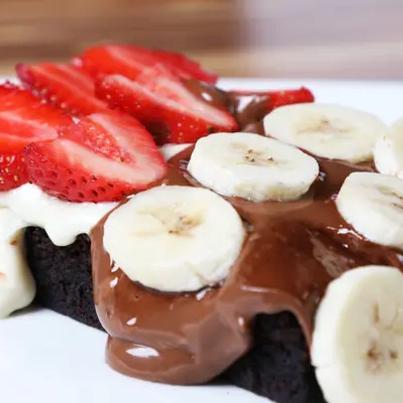 Milk and white chocolate brownie